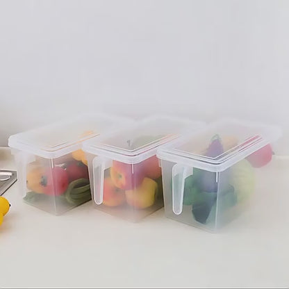 Organize Your Fridge with Ease - 6-Piece 1000ml Plastic Storage Jars with Handles