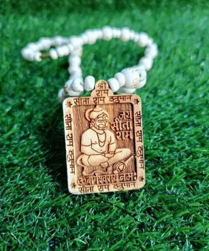 Lord Hanuman Oxidised Silver Pendant & Chain